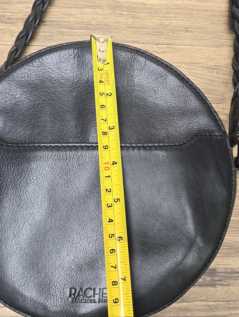 Rachel Roy Black Circle Round Vegan Leather Crossbody - Picture 11 of 15